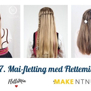 View the event “17. mai-fletting med FletteMia”; image description: Picture of hair with different types of braids
