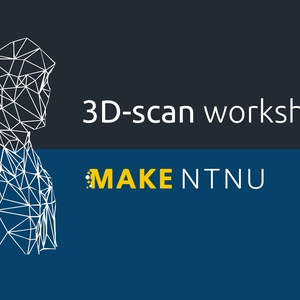 Vis arrangementet «3D-scanningsworkshop»; bildebeskrivelse: En wireframe-modell av en byste, med teksten "3D-scanningsworkshop"