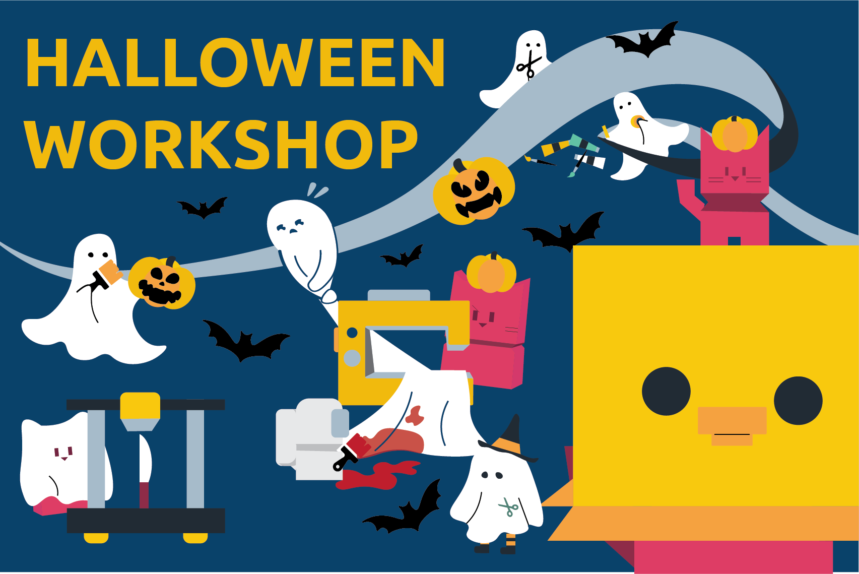 Sykt kul halloween workshop banner